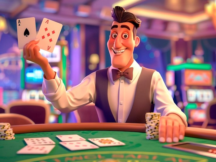Dashboard petapeta menampilkan kategori permainan: dealer langsung, slot, dan esports